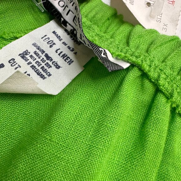 AP Collection Pants Womens 3X Lime Green Elastic Waist Straight Leg Casual - Picture 5 of 9